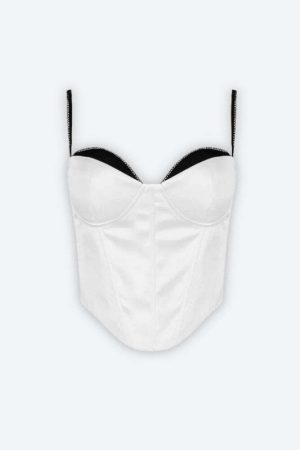 Satin Zip-Up Layered Corset Top