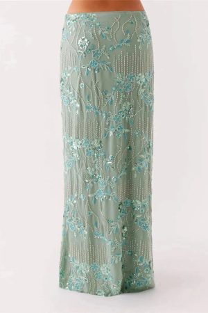 Sequin Embellished Maxi Skirt