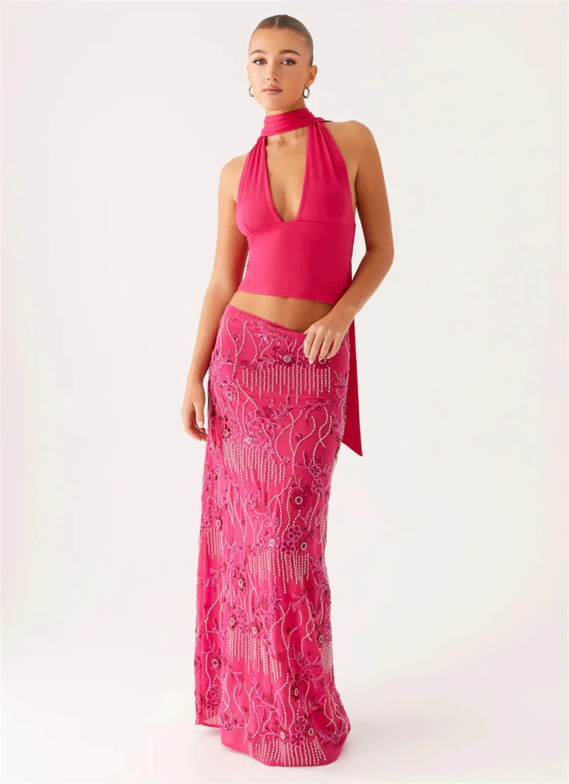 Sequin Embellished Maxi Skirt Sequin Embellished Maxi Skirt