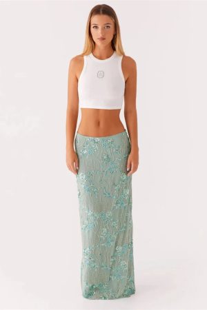 Sequin Embellished Maxi Skirt