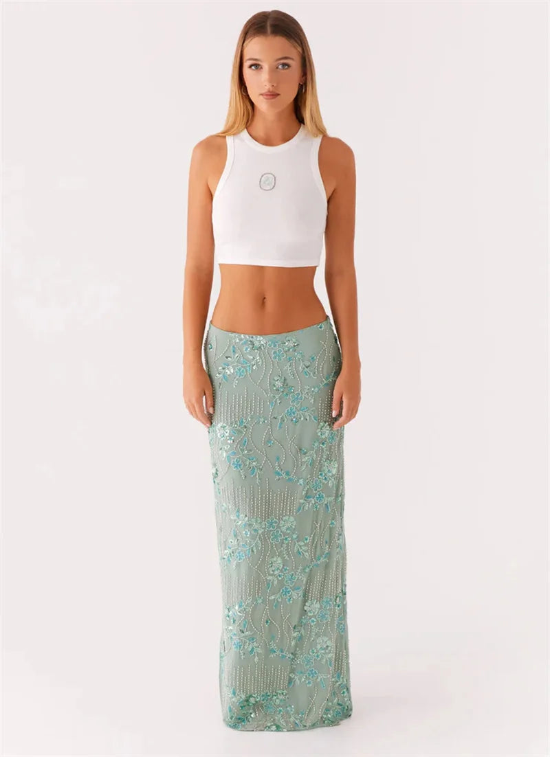 Sequin Embellished Maxi Skirt Sequin Embellished Maxi Skirt