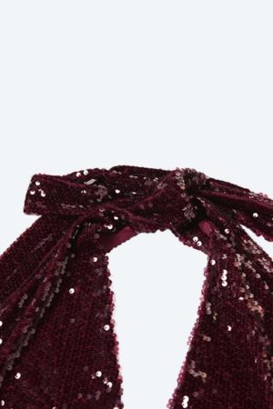 Sequined Backless Mini Dress