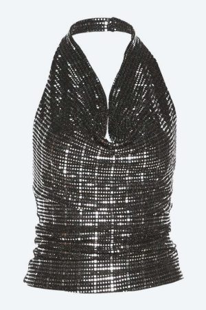 Sequined Halter Neck Top