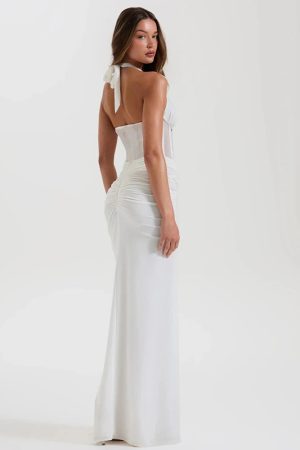 Sheer Halter Maxi Dress