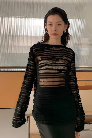 Sheer Loose Knitted Sweater