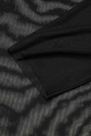 Sheer Mesh Turtle Neck Top