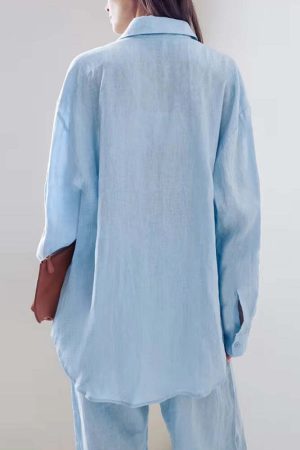 Shirt & Pants Blue Two Piece Set