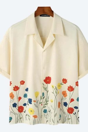 Short Sleeve Flowers Shirt