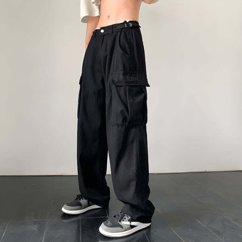 Side Belt Detailed Baggy Cargo Pants Side Belt Detailed Baggy Cargo Pants