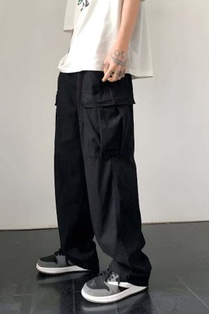 Side Belt Detailed Baggy Cargo Pants