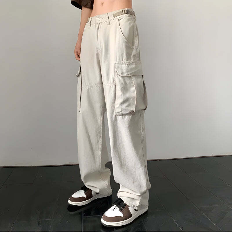 Side Belt Detailed Baggy Cargo Pants Side Belt Detailed Baggy Cargo Pants