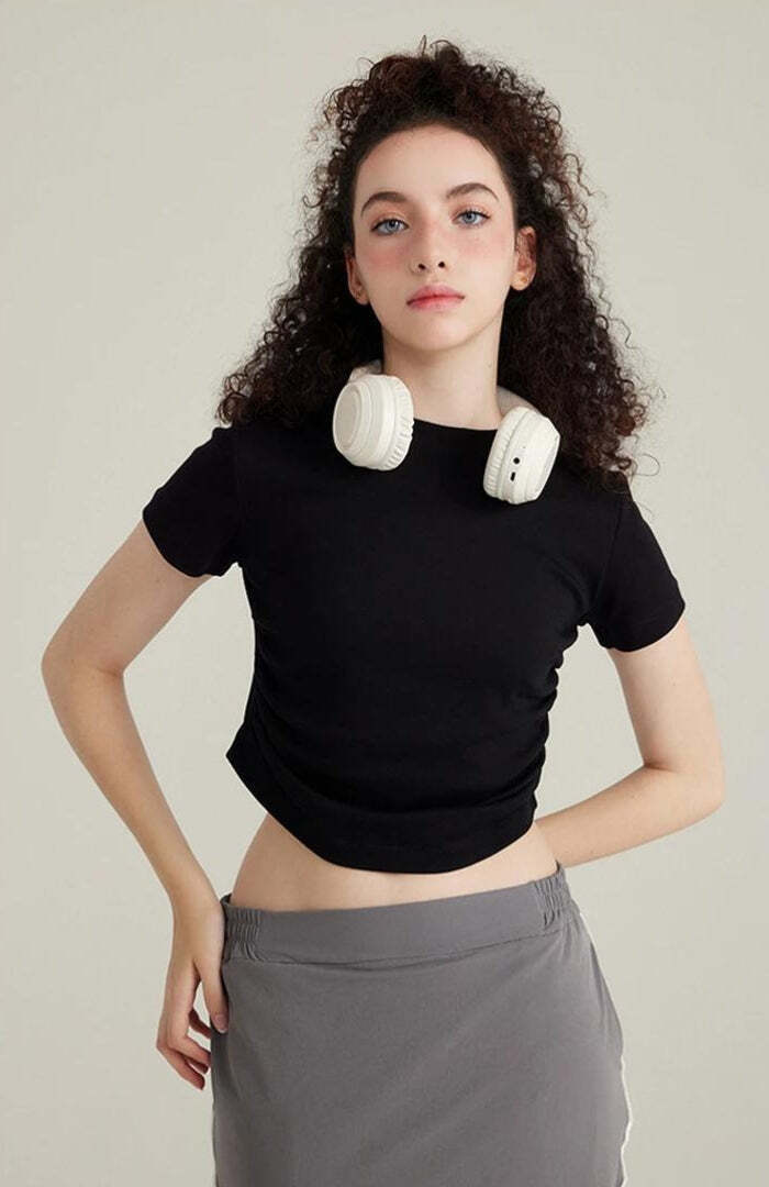 Side Ruched Crop Top Side Ruched Crop Top