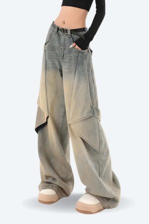 Skater Layered Denim Jeans