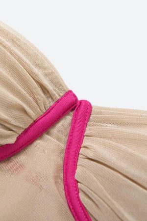 Skin Colored Mesh Top