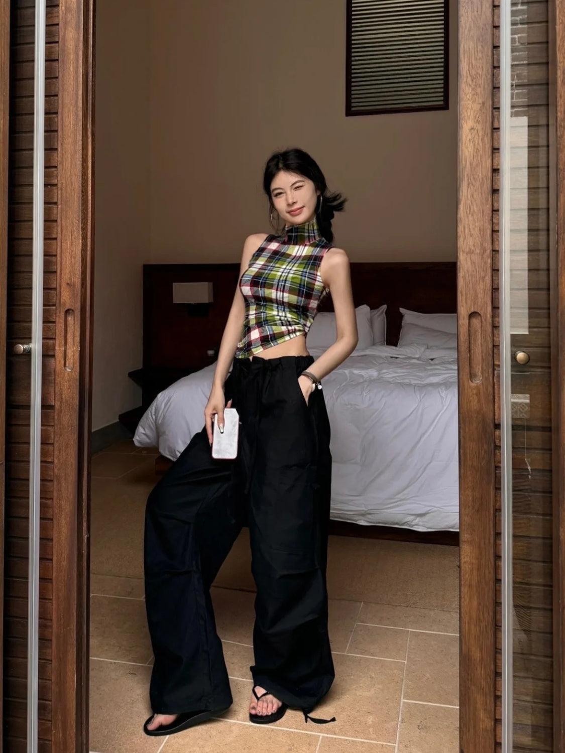 Sleeveless Plaid Top Sleeveless Plaid Top