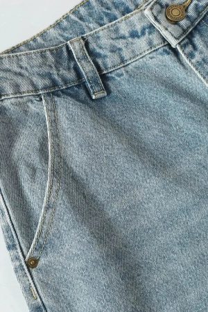 Snap Button Cut Out Jeans