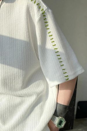 Soft Boy Contrast Stitch Tee