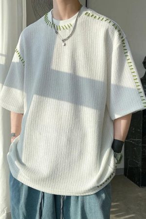 Soft Boy Contrast Stitch Tee