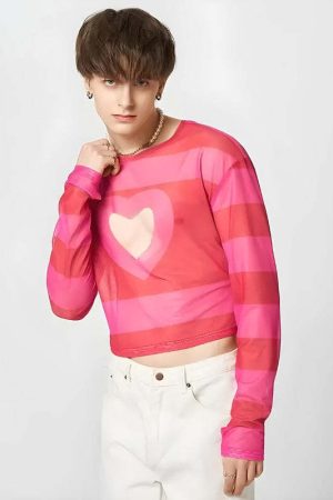 Soft Boy Heart Cut Out Crop Top