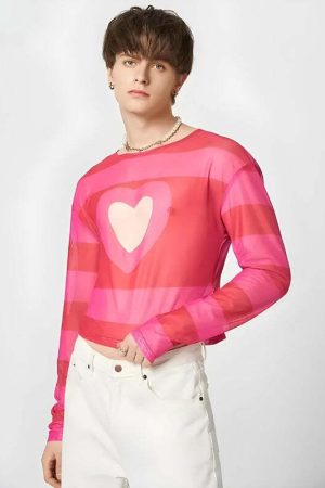 Soft Boy Heart Cut Out Crop Top