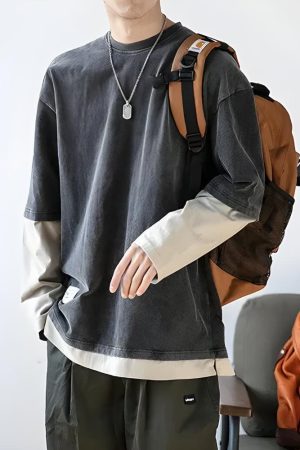Soft Boy Layered Sleeve Sweatshirt