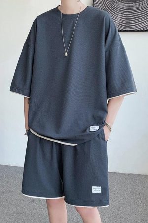 Soft Boy Sweatshirt & Sweatshorts Two Piece Set