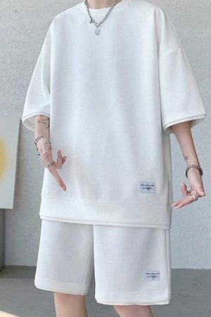 Soft Boy Sweatshirt & Sweatshorts Two Piece Set