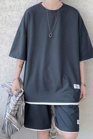 Soft Boy Sweatshirt & Sweatshorts Two Piece Set