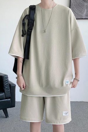 Soft Boy Sweatshirt & Sweatshorts Two Piece Set