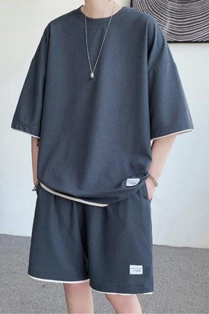 Soft Boy Sweatshirt & Sweatshorts Two Piece Set