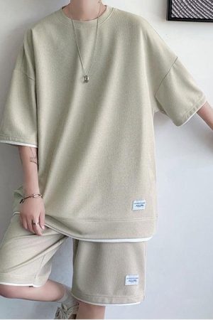 Soft Boy Sweatshirt & Sweatshorts Two Piece Set