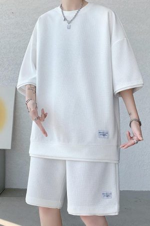 Soft Boy Sweatshirt & Sweatshorts Two Piece Set