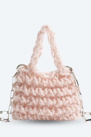 Soft Girl Beaded Chain Strap Handbag