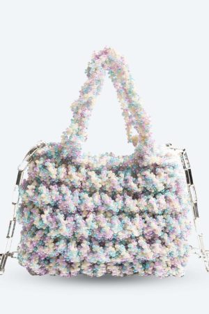 Soft Girl Beaded Chain Strap Handbag