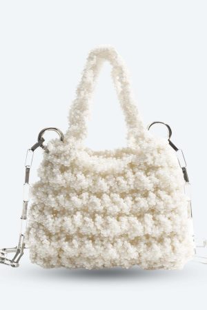 Soft Girl Beaded Chain Strap Handbag