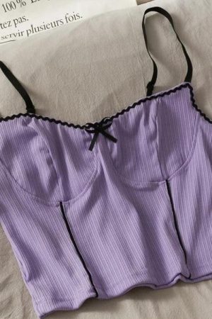 Soft Girl Bow Corduroy Top