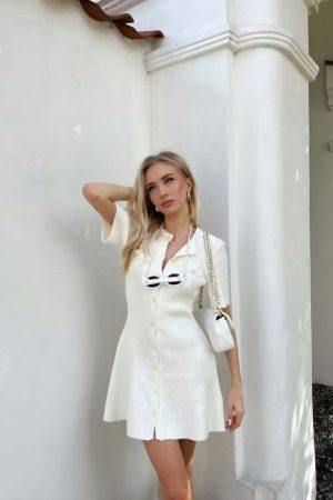 Soft Girl Button Up Mini Dress