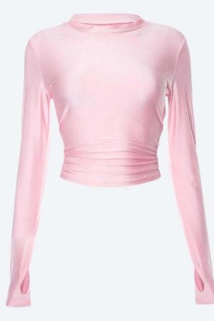 Soft Girl Candy Pink Metallic Top
