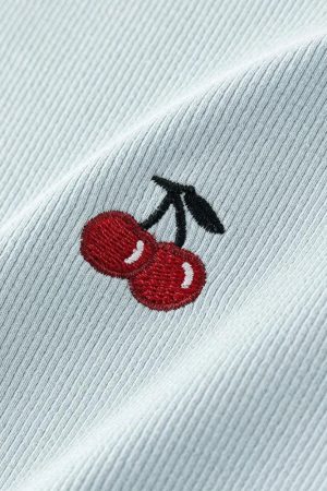 Soft Girl Cherry Lettuce Edge Tee