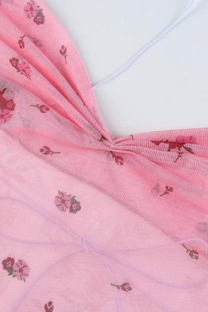 Soft Girl Floral Asymmetric Crop Top