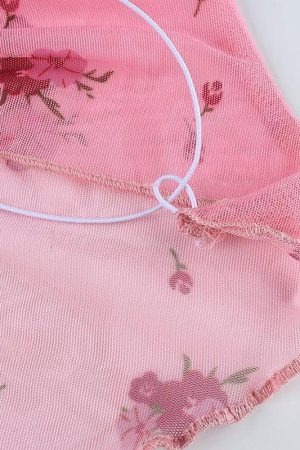 Soft Girl Floral Asymmetric Crop Top