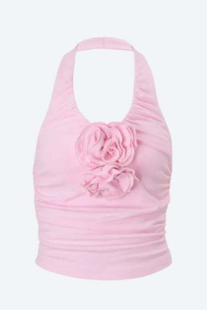 Soft Girl Floral Halter Top