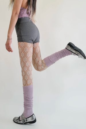 Soft Girl Floral Lace Tights