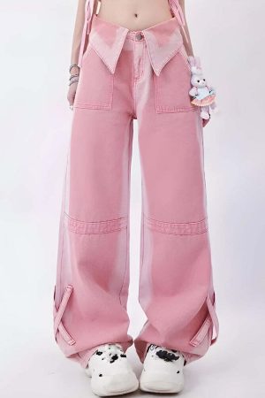 Soft Girl Folded Waist Jeans