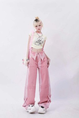 Soft Girl Folded Waist Jeans