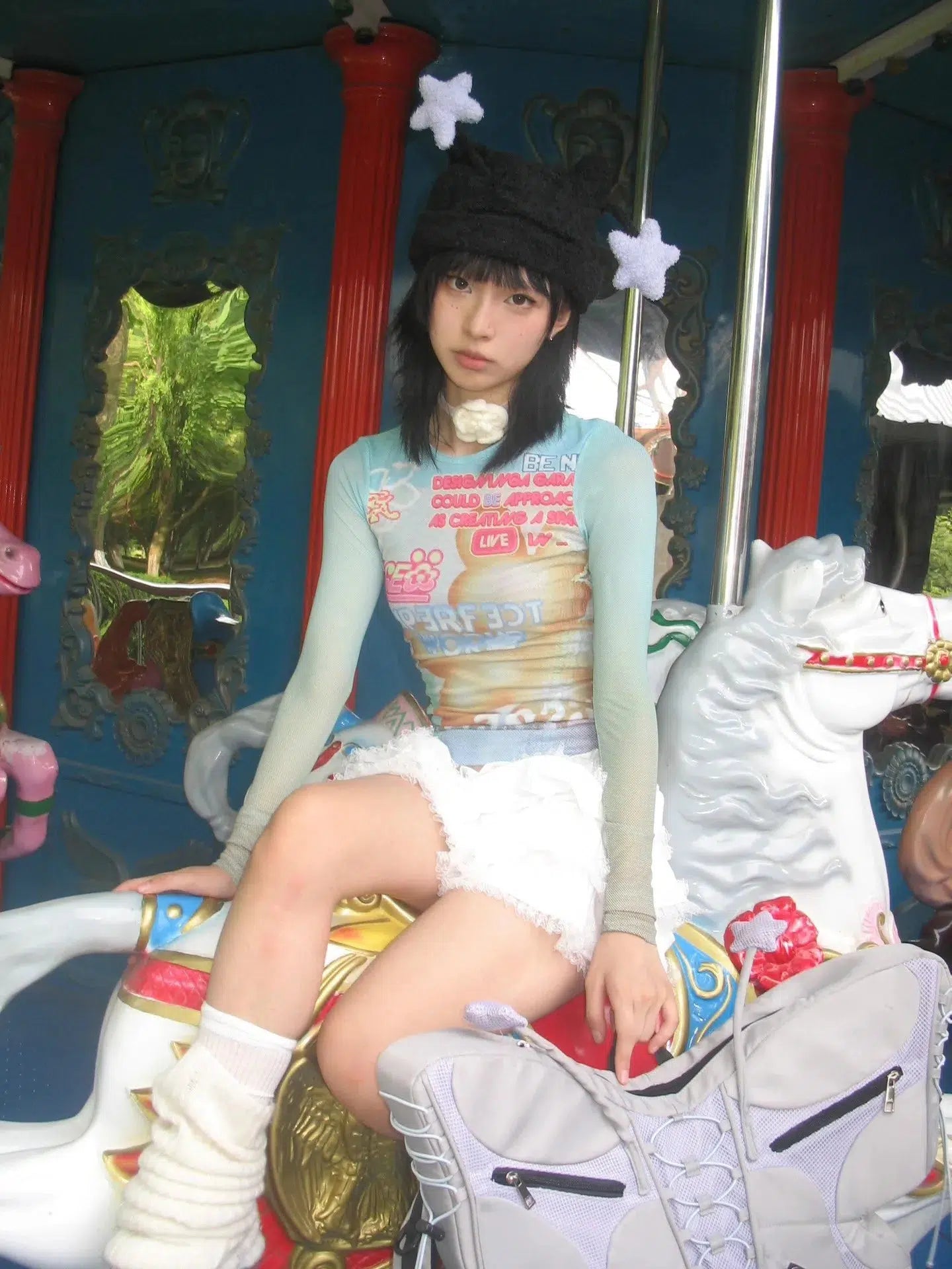 Soft Girl Imperfect World Drawstring Top Soft Girl Imperfect World Drawstring Top