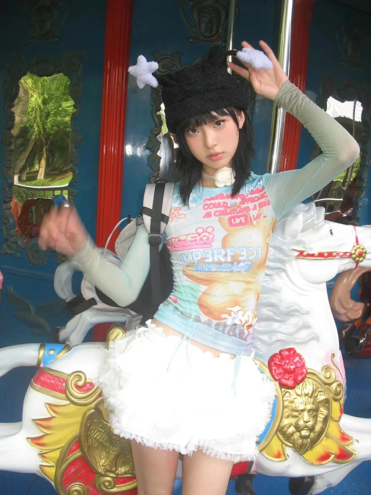 Soft Girl Imperfect World Drawstring Top Soft Girl Imperfect World Drawstring Top