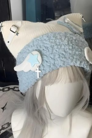 Soft Girl Kawaii Wings Knitted Beanie
