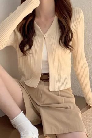 Soft Girl One Button Cardigan