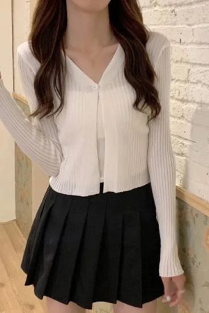 Soft Girl One Button Cardigan